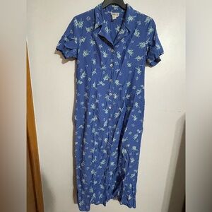 Floral Blue Midi Dress